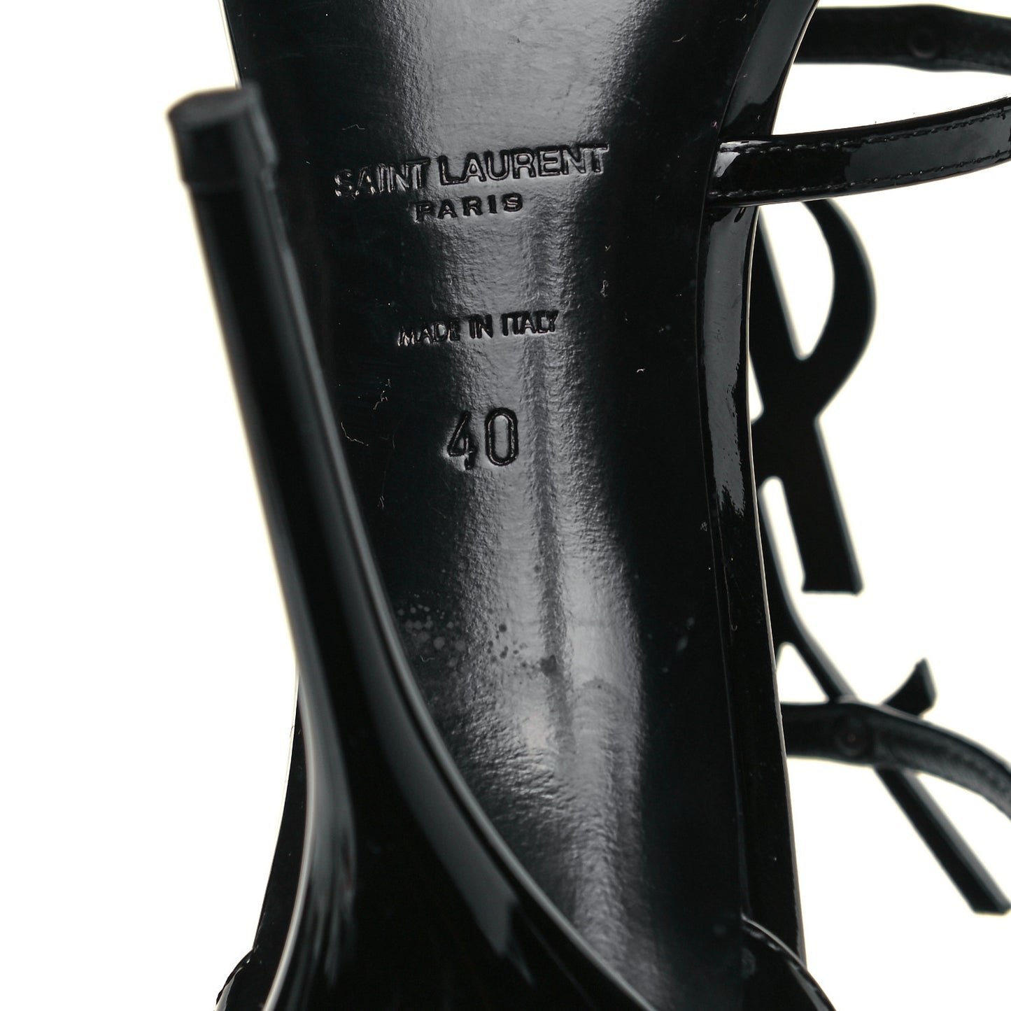 Patent Calfskin Cassandra 100 Sandals 40 Black