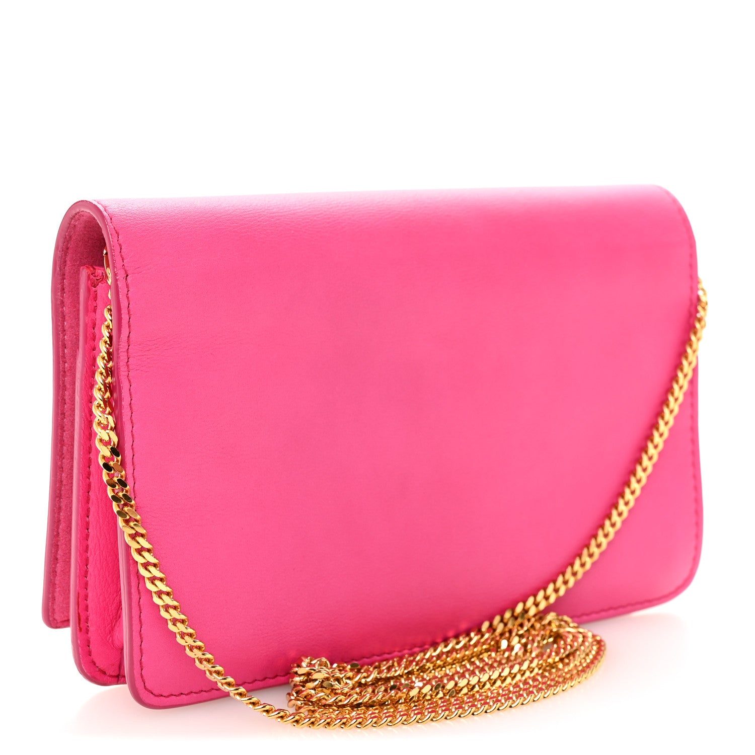 Fendi Vitello Flamingo Tube Wallet on Chain Fuchsia 3 of 10