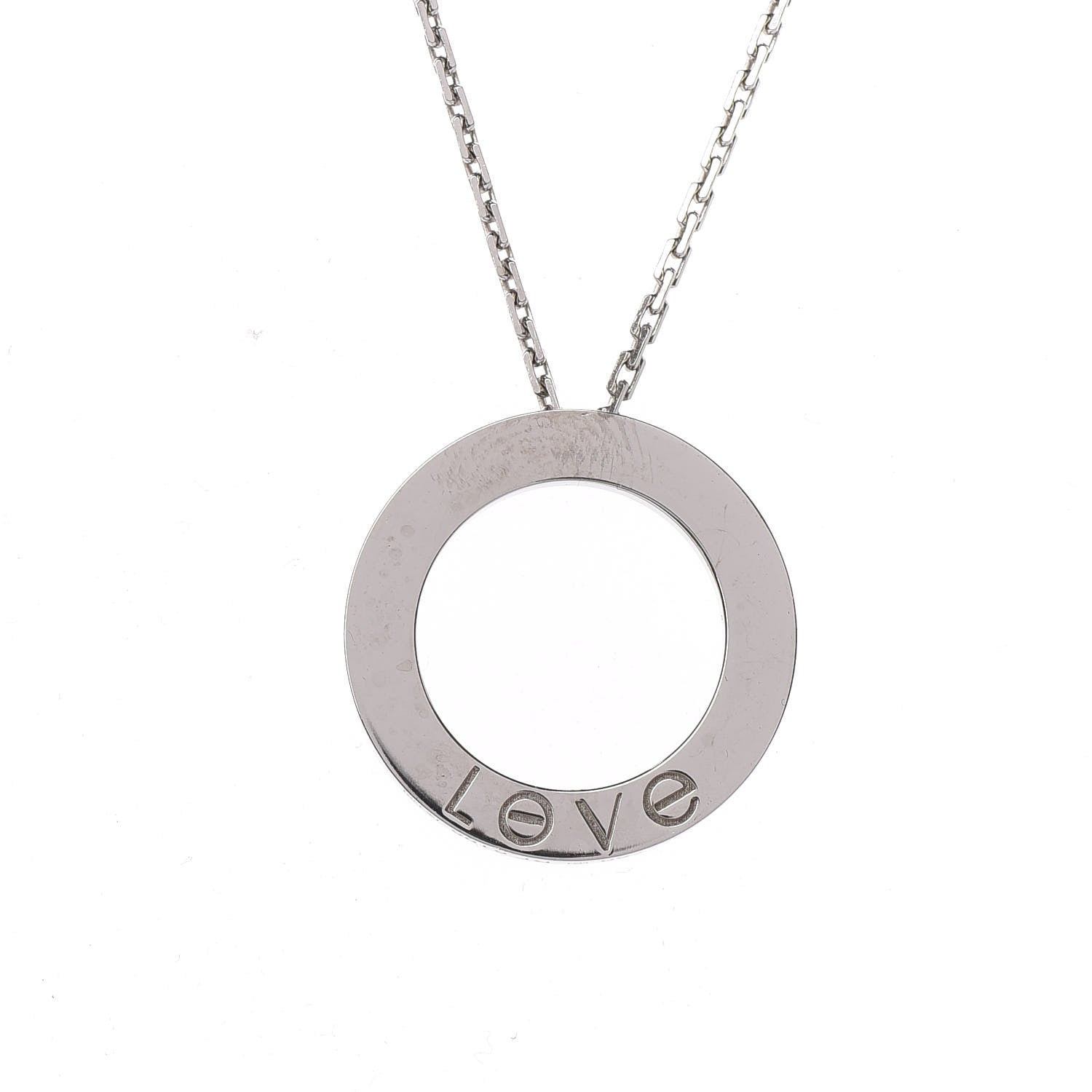 Cartier 18K White Gold 3 Diamonds LOVE Pendant Necklace 5 of 7