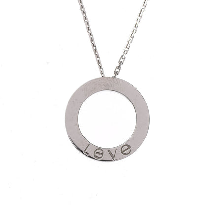 Cartier 18K White Gold 3 Diamonds LOVE Pendant Necklace 5 of 7