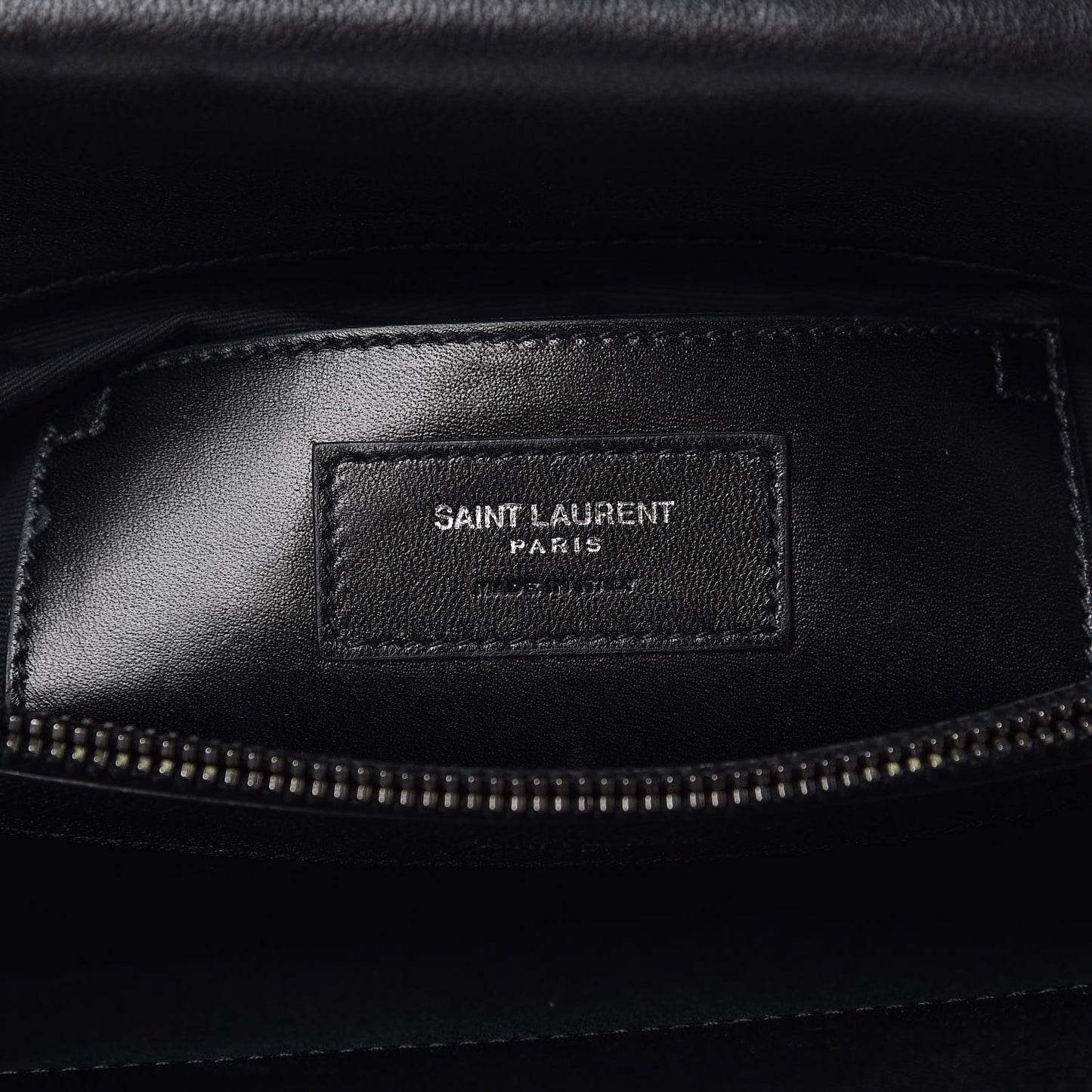Sheepskin Matelasse Chevron Monogram Large College Satchel Black