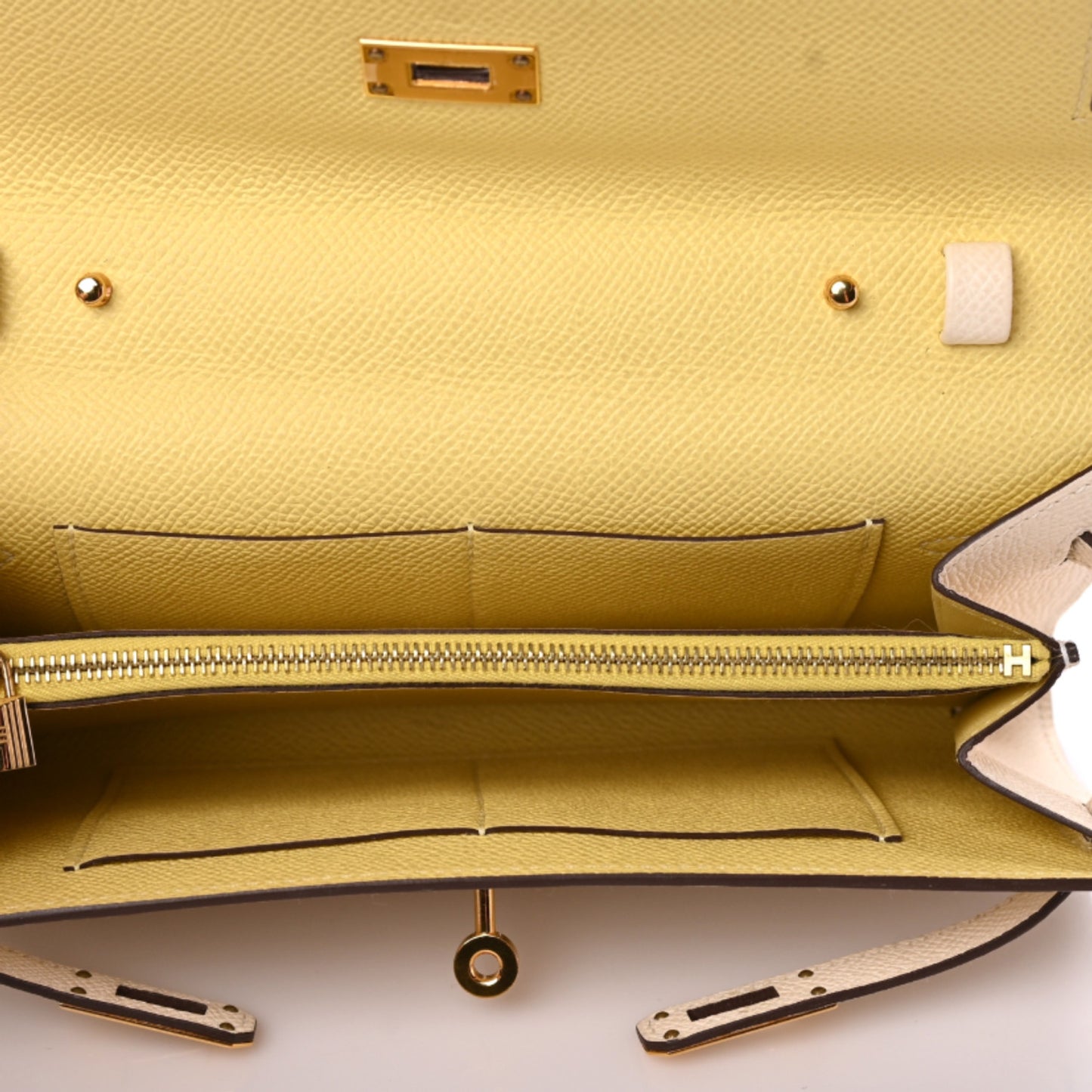Epsom Verso Kelly Wallet To Go Nata Jaune Poussin