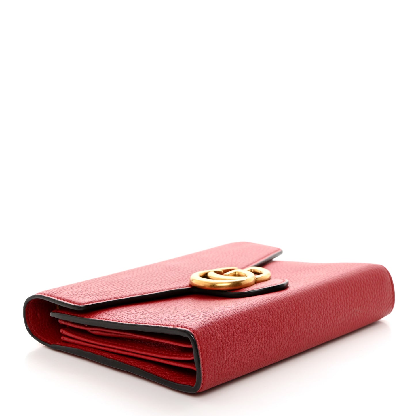 Calfskin GG Marmont Chain Wallet Vulcanic Red
