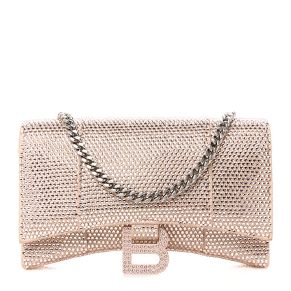 Balenciaga Strass Suede Crystal Hourglass Chain Bag Rose Gold 1 of 11