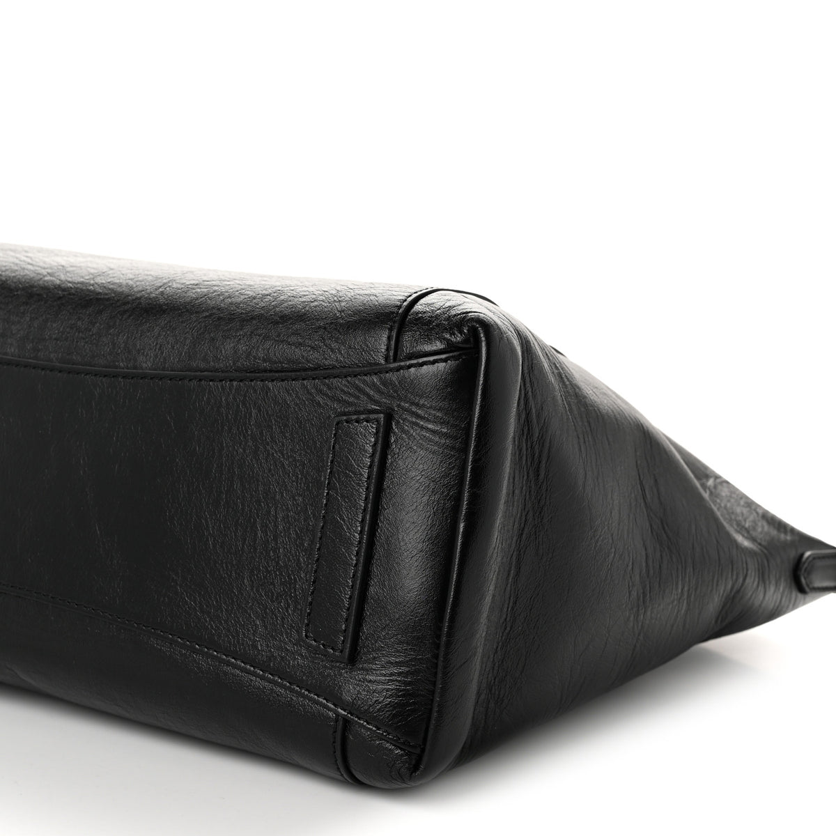 Wrinkled Lambskin Small Antigona Sport Top Handle Bag Black