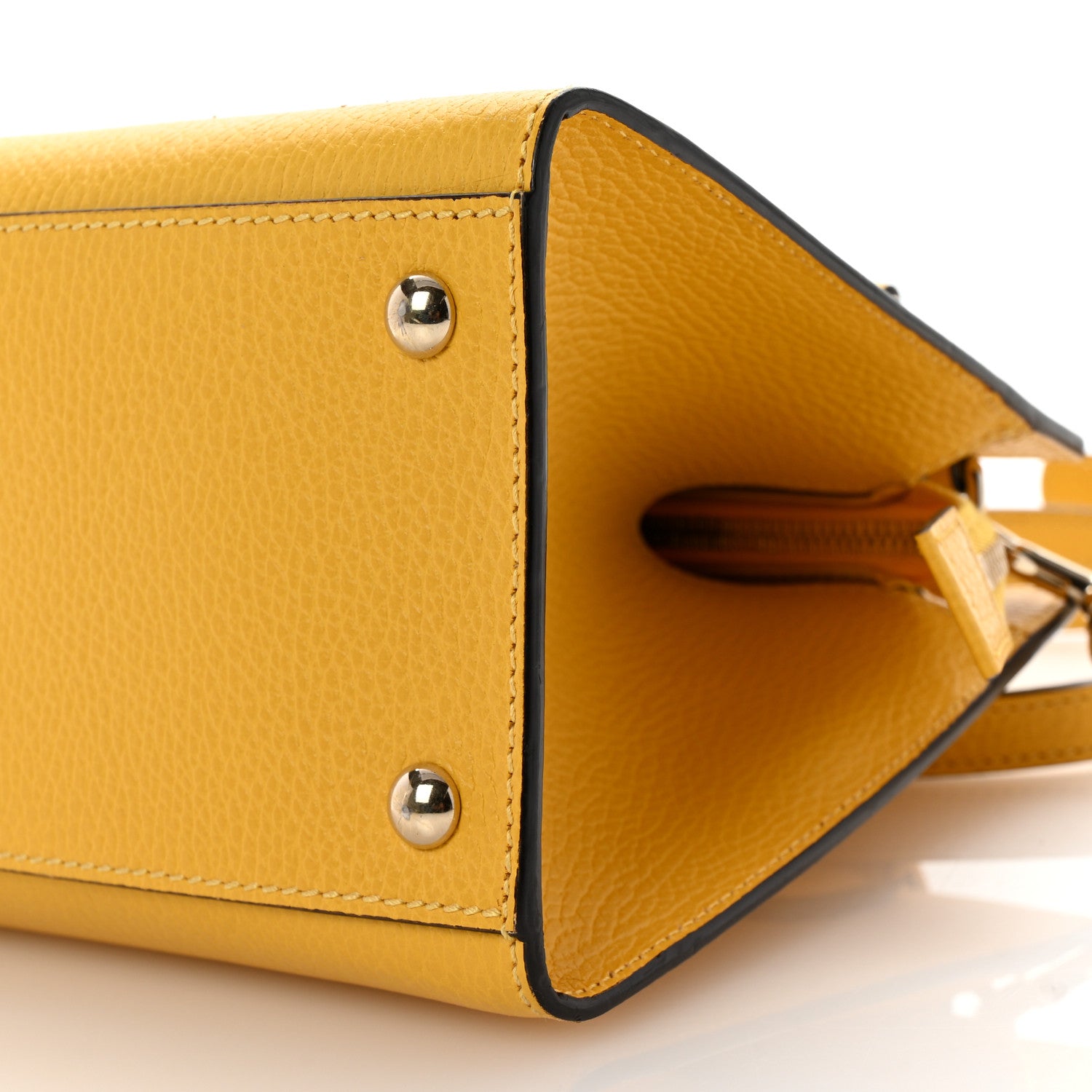 Gucci Dollar Calfskin Medium Soho Top Handle Satchel Yellow 10 of 11