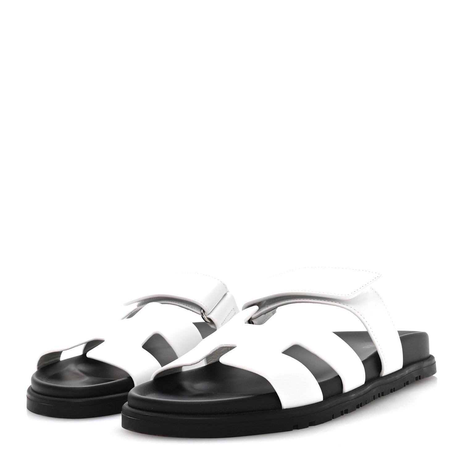 Hermes Calfskin Womens Chypre Sandals 39 White 4 of 9