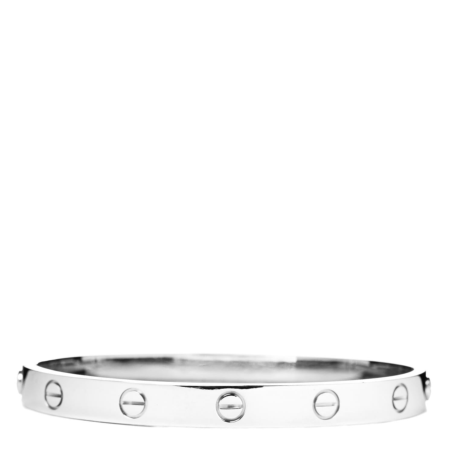Cartier 18K White Gold LOVE Bracelet 17 1 of 5
