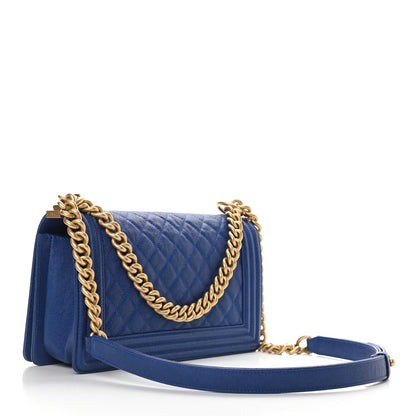 Chanel Caviar Quilted Medium Boy Flap Blue 3 of 11