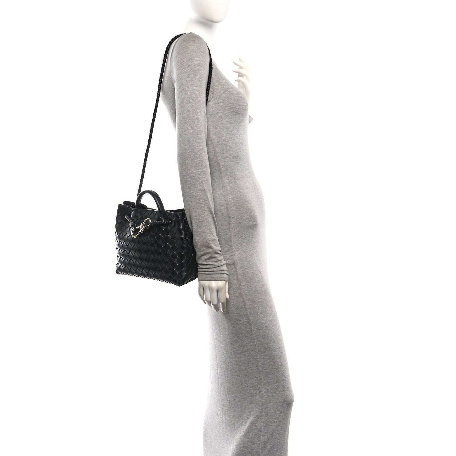 Bottega Veneta Nappa Intrecciato Mini Andiamo Shoulder Bag Black Black 2 of 12