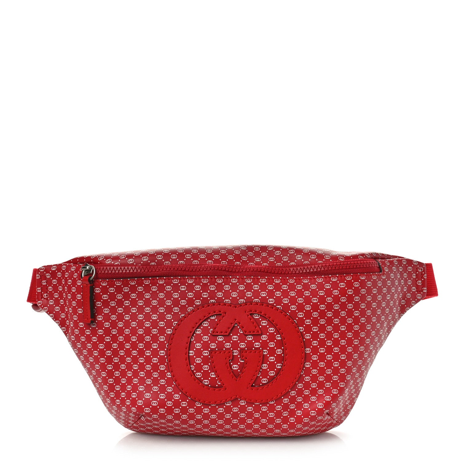Gucci X DAPPER DAN Calfskin GG Micro Monogram Belt Bag Red 1 of 8