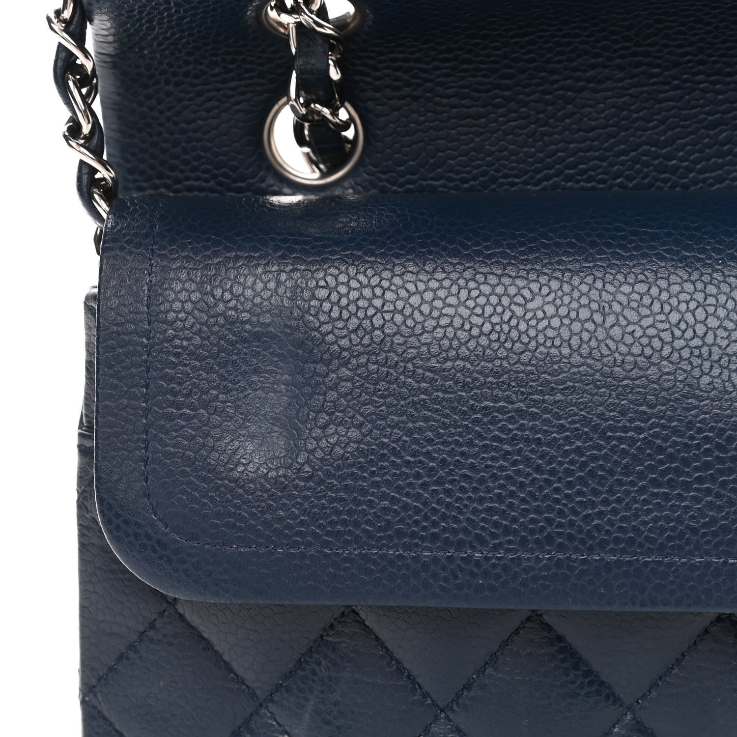 Chanel Caviar Quilted Medium Double Flap Navy 12 of 13
