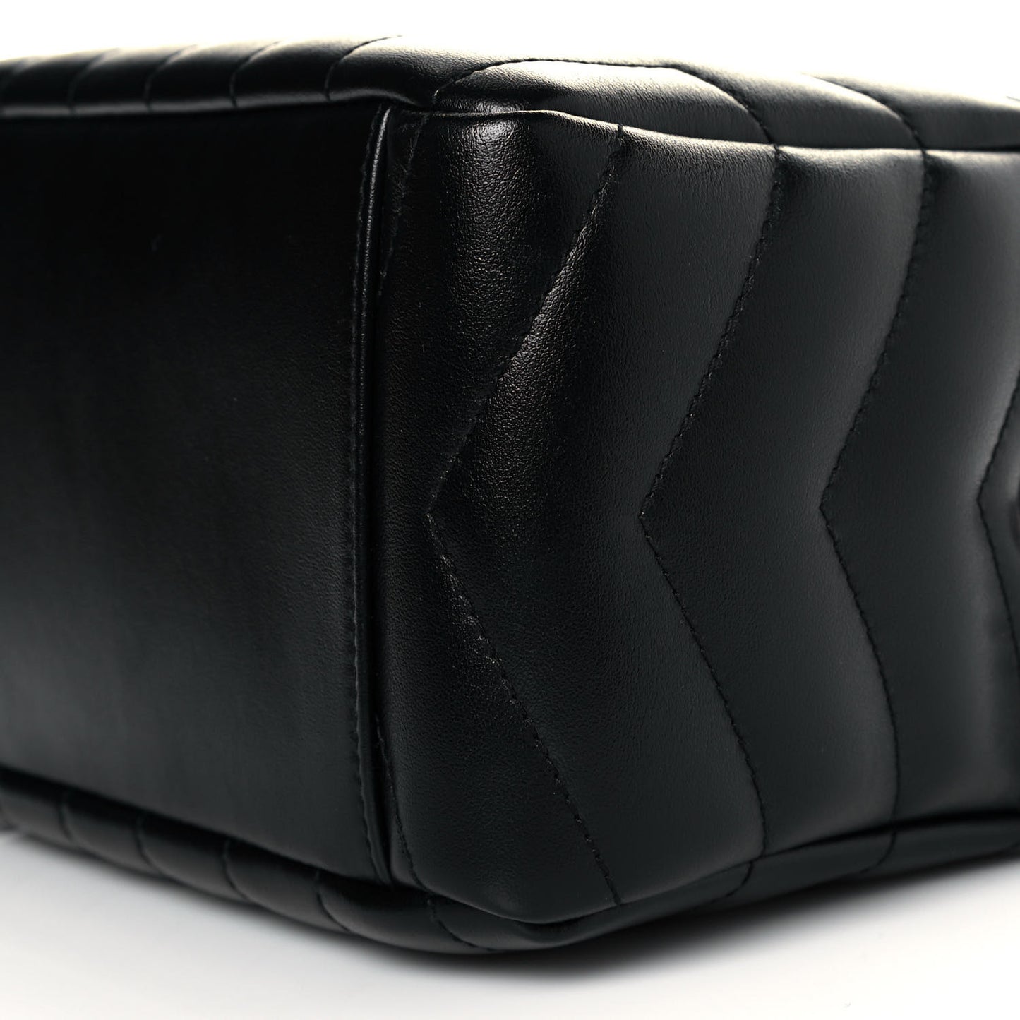 Calfskin Y Quilted Monogram Small Loulou Bowling Bag Black