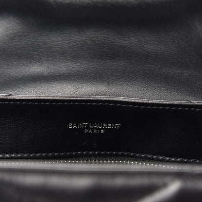 Saint Laurent Calfskin Y Quilted Monogram Toy Loulou Crossbody Bag Black 9 of 11
