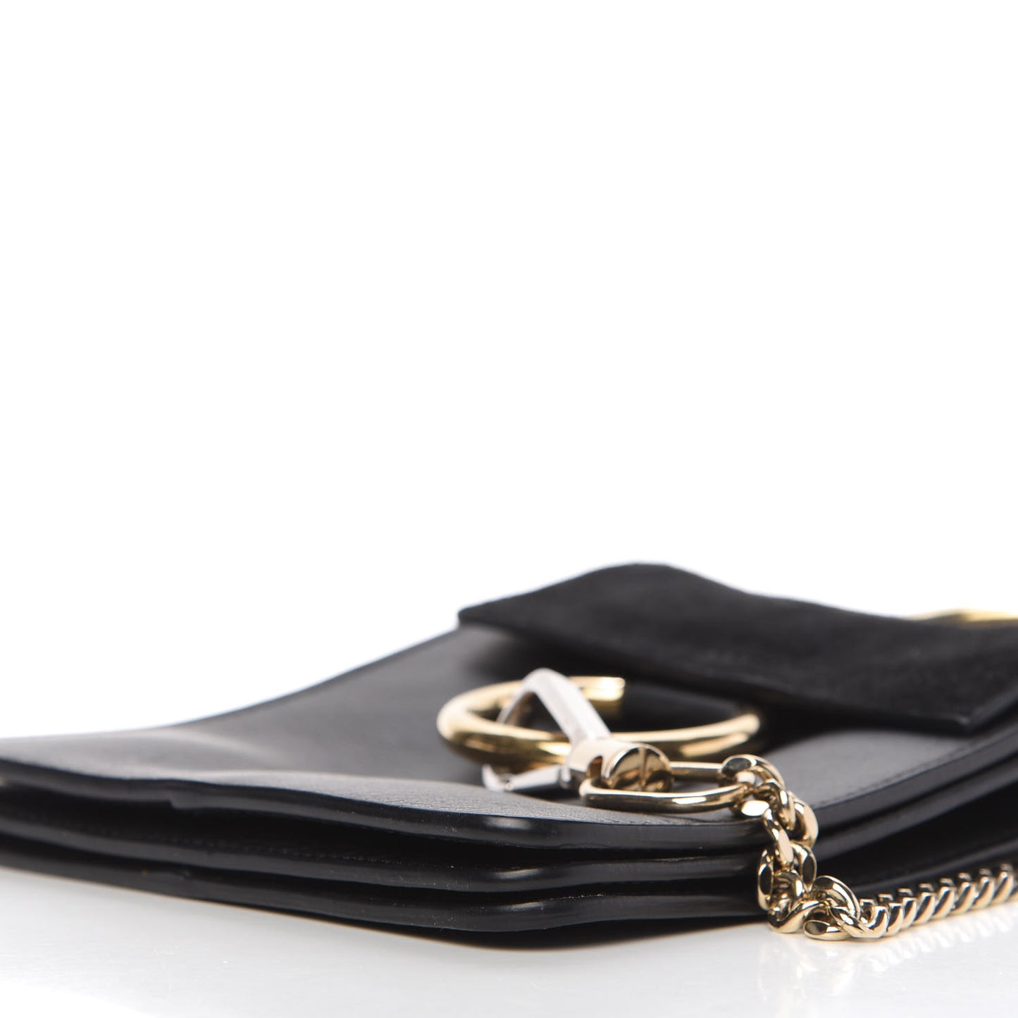 Suede Calfskin Mini Faye Bracelet Bag Black