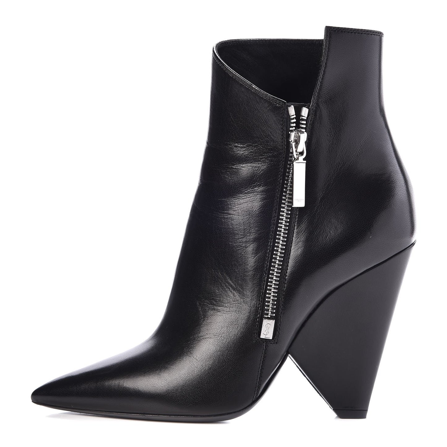 Calfskin Niki 105 Wedge Booties 38.5 Black