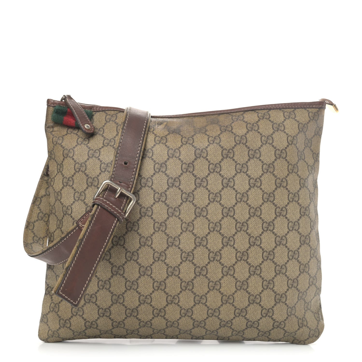 Gucci GG Supreme Monogram Web Messenger Brown 1 of 8