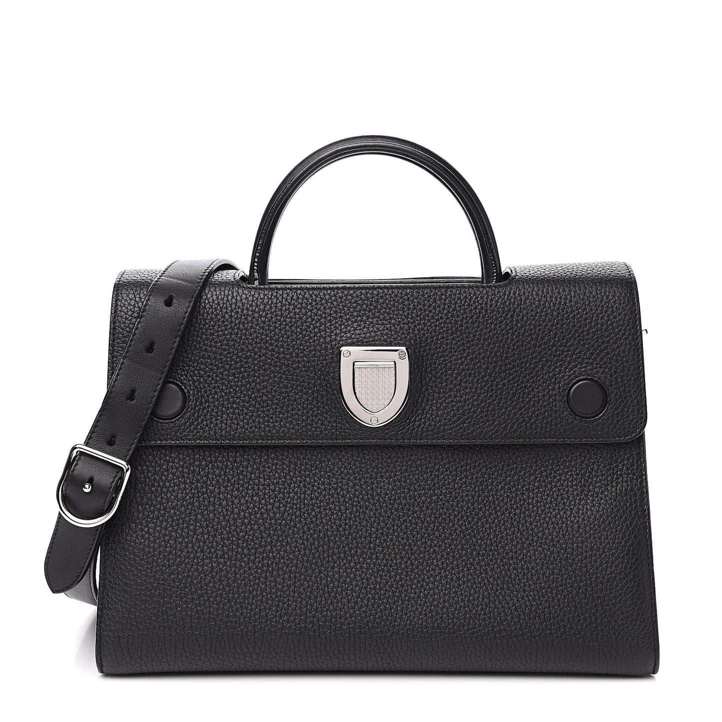 Grained Calfskin Medium Diorever Flap Black