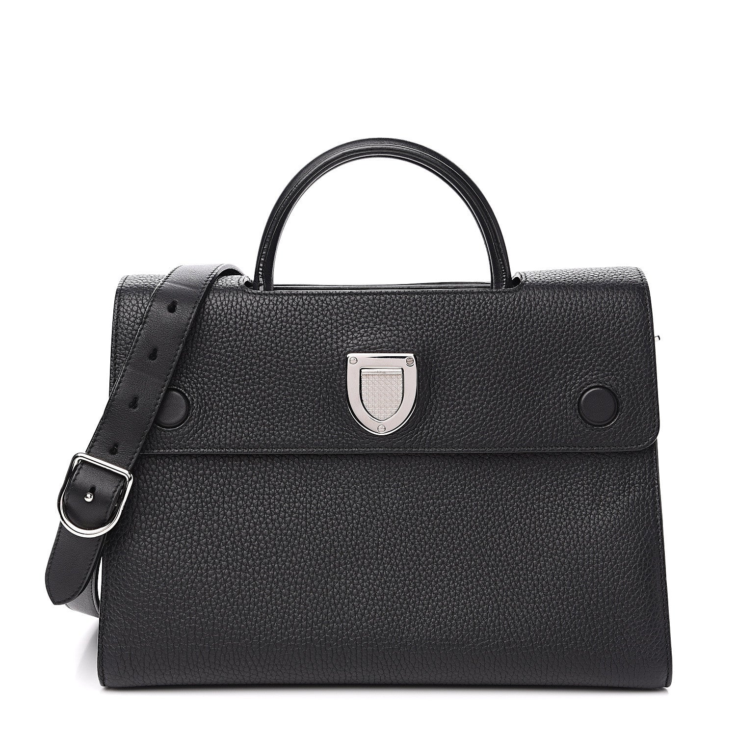 Christian Dior Grained Calfskin Medium Diorever Flap Black 1 of 12