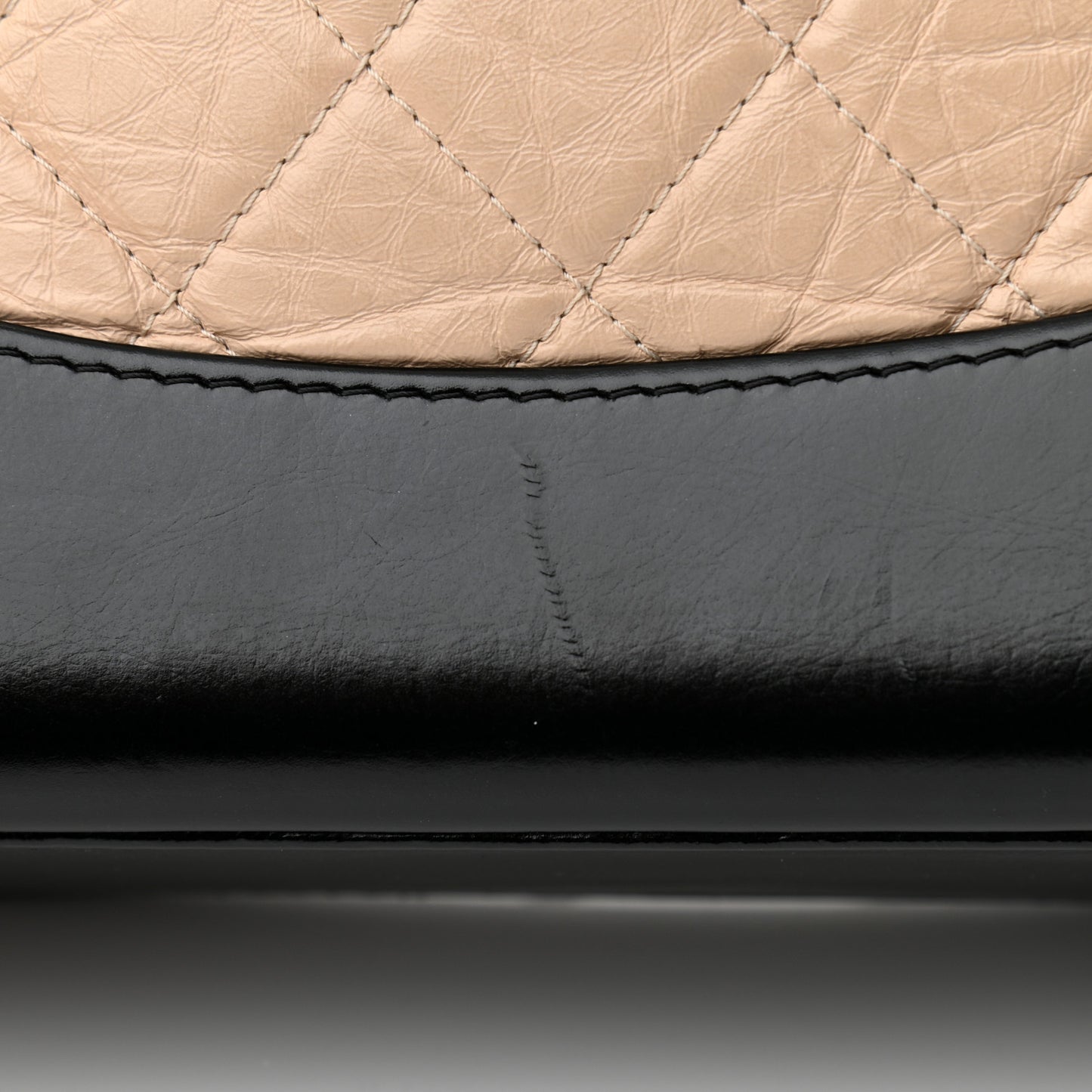 Aged Calfskin Quilted Small Gabrielle Backpack Beige Black