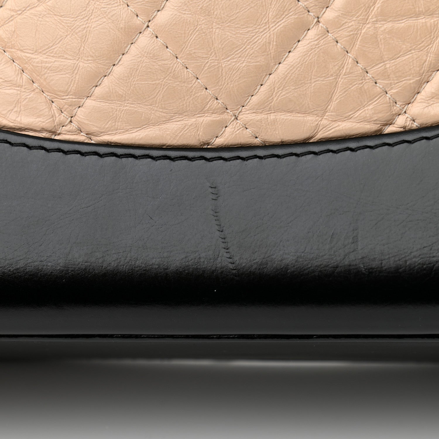 Chanel Aged Calfskin Quilted Small Gabrielle Backpack Beige Black 11 of 13
