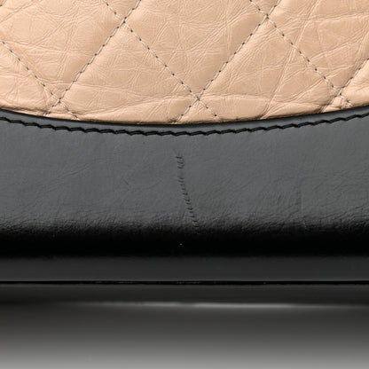 Chanel Aged Calfskin Quilted Small Gabrielle Backpack Beige Black 11 of 13