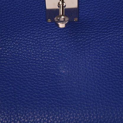 Hermes Taurillon Clemence Shoulder Kelly 40 Bleu Electrique 7 of 17