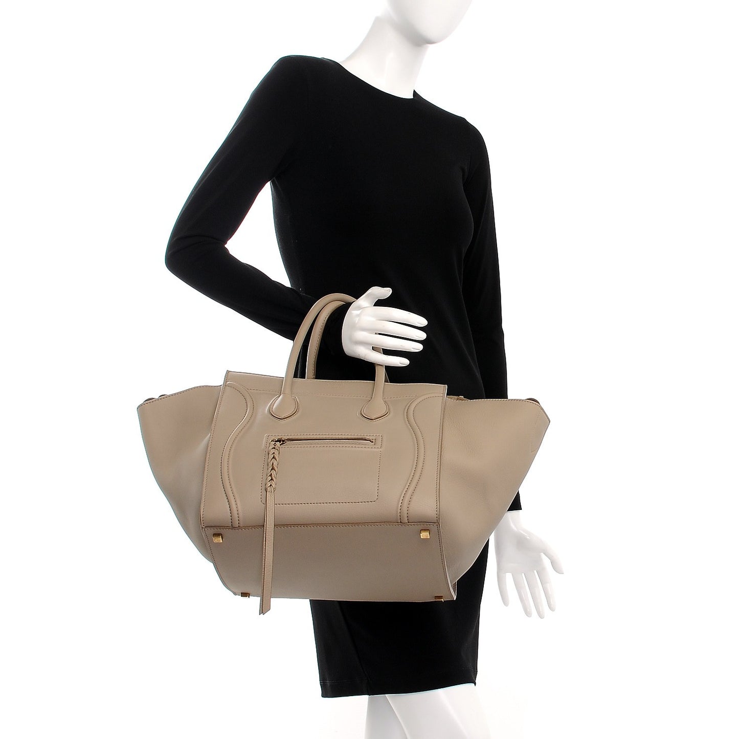 Supple Calfskin Medium Phantom Luggage Beige