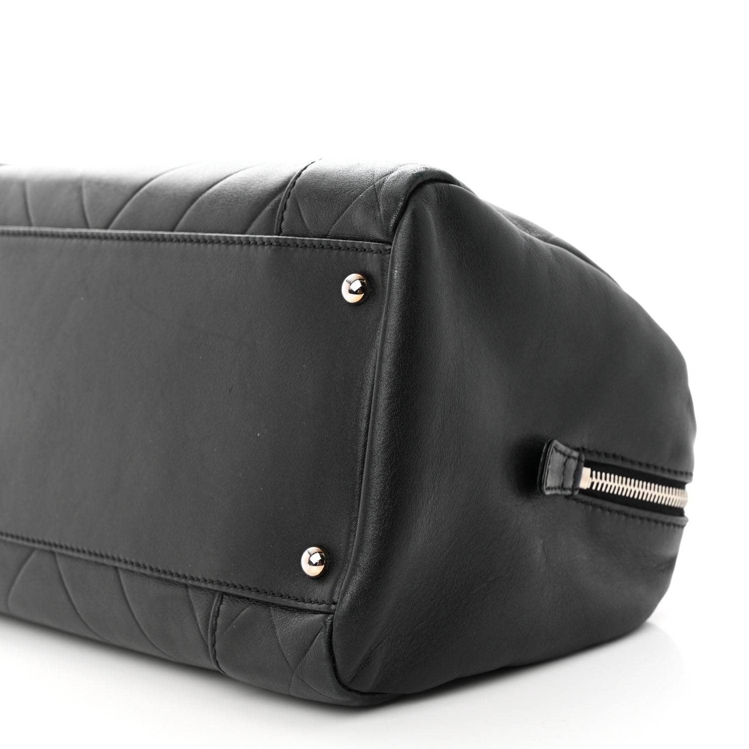 Chanel Calfskin Chevron CC All Day Long Boston Black 10 of 12
