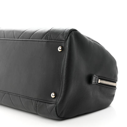Chanel Calfskin Chevron CC All Day Long Boston Black 10 of 12