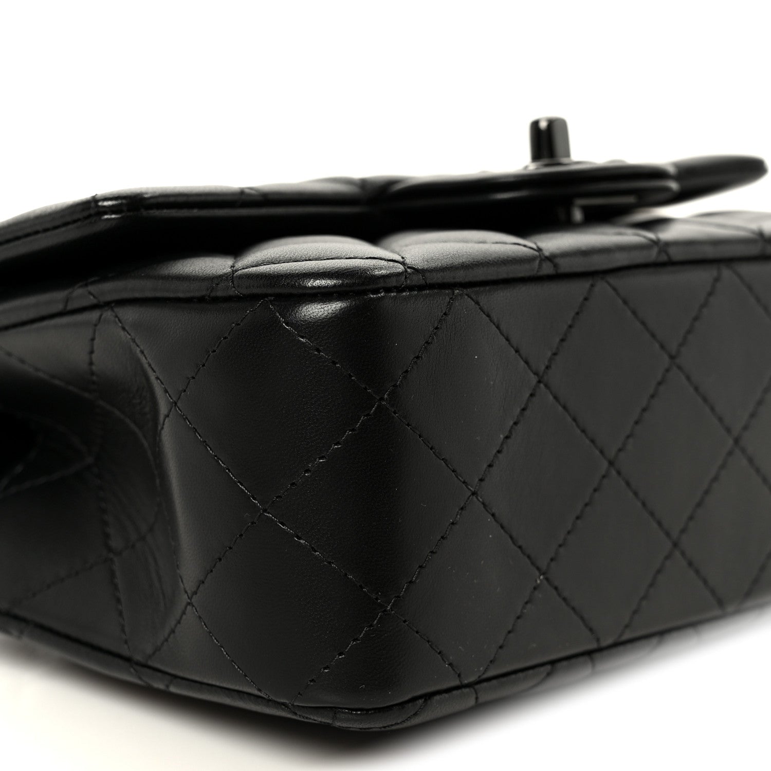 Chanel Lambskin Quilted Mini Top Handle Rectangular Flap So Black 10 of 11