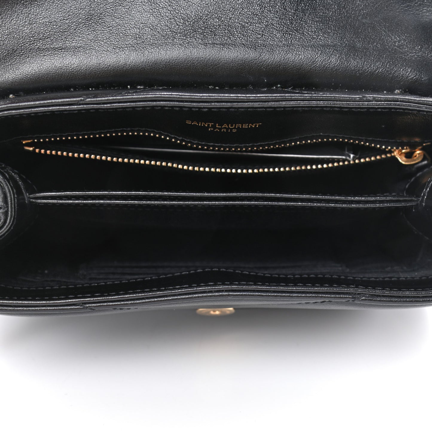 Calfskin Y Quilted Monogram Toy Loulou Crossbody Bag Black