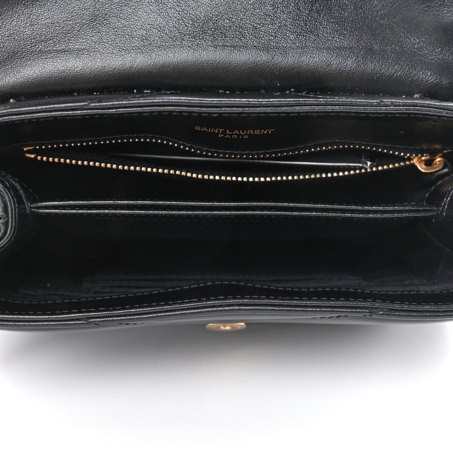Saint Laurent Calfskin Y Quilted Monogram Toy Loulou Crossbody Bag Black 4 of 4