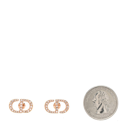 Christian Dior Crystal Petit CD Stud Earrings Gold 2 of 5