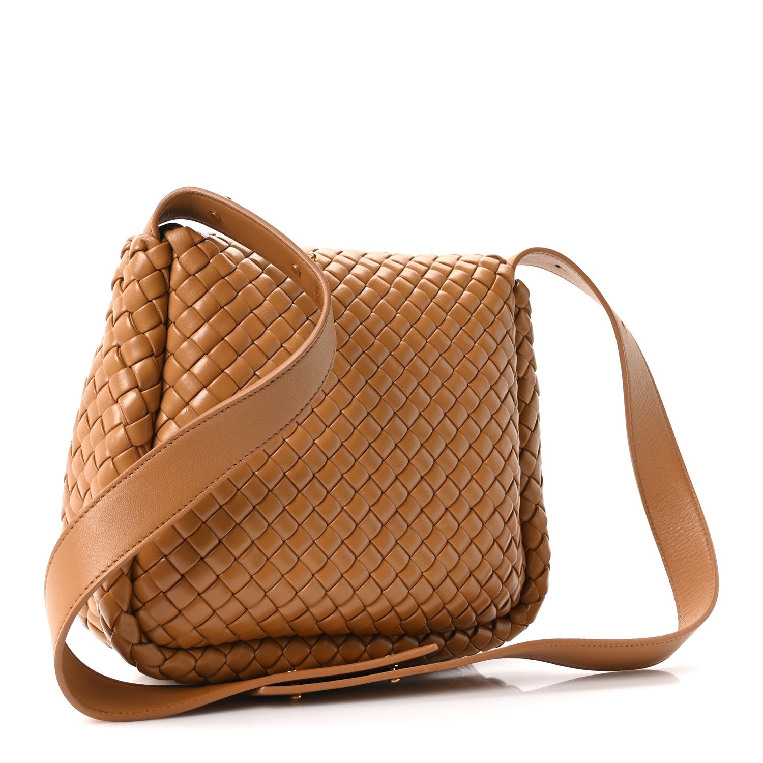 Bottega Veneta Nappa Intreccicio Padded Cobble Shoulder Bag Caramel 3 of 10