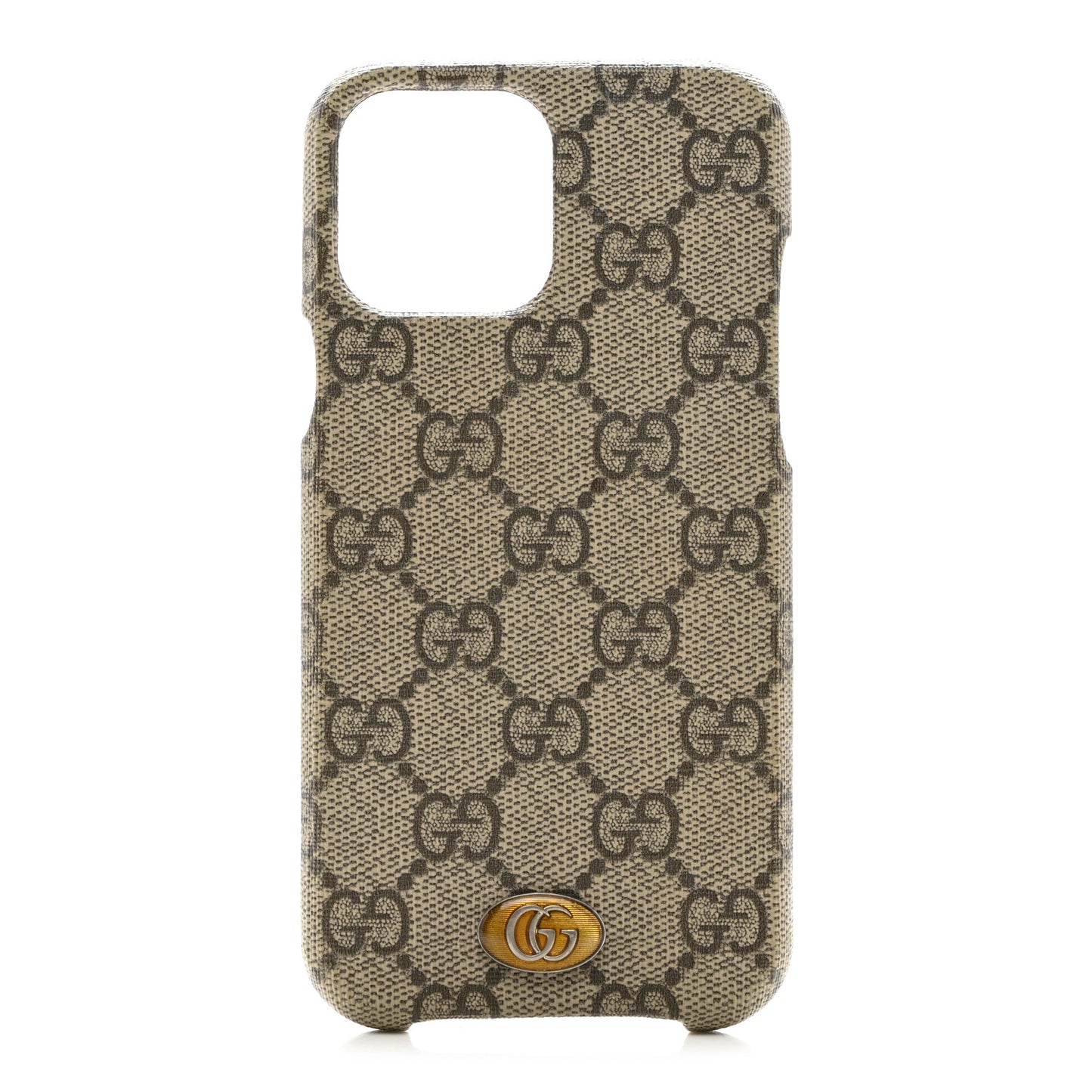 GG Supreme Monogram Ophidia iPhone 13 Pro Max Phone Case Brown
