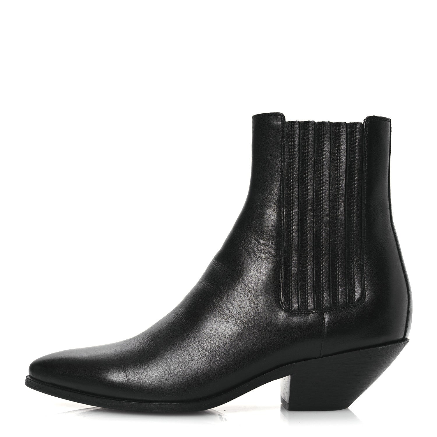 Saint Laurent Calfskin Brit Souple Ankle Boots 37.5 Black 1 of 11
