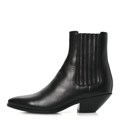 Saint Laurent Calfskin Brit Souple Ankle Boots 37.5 Black 1 of 11