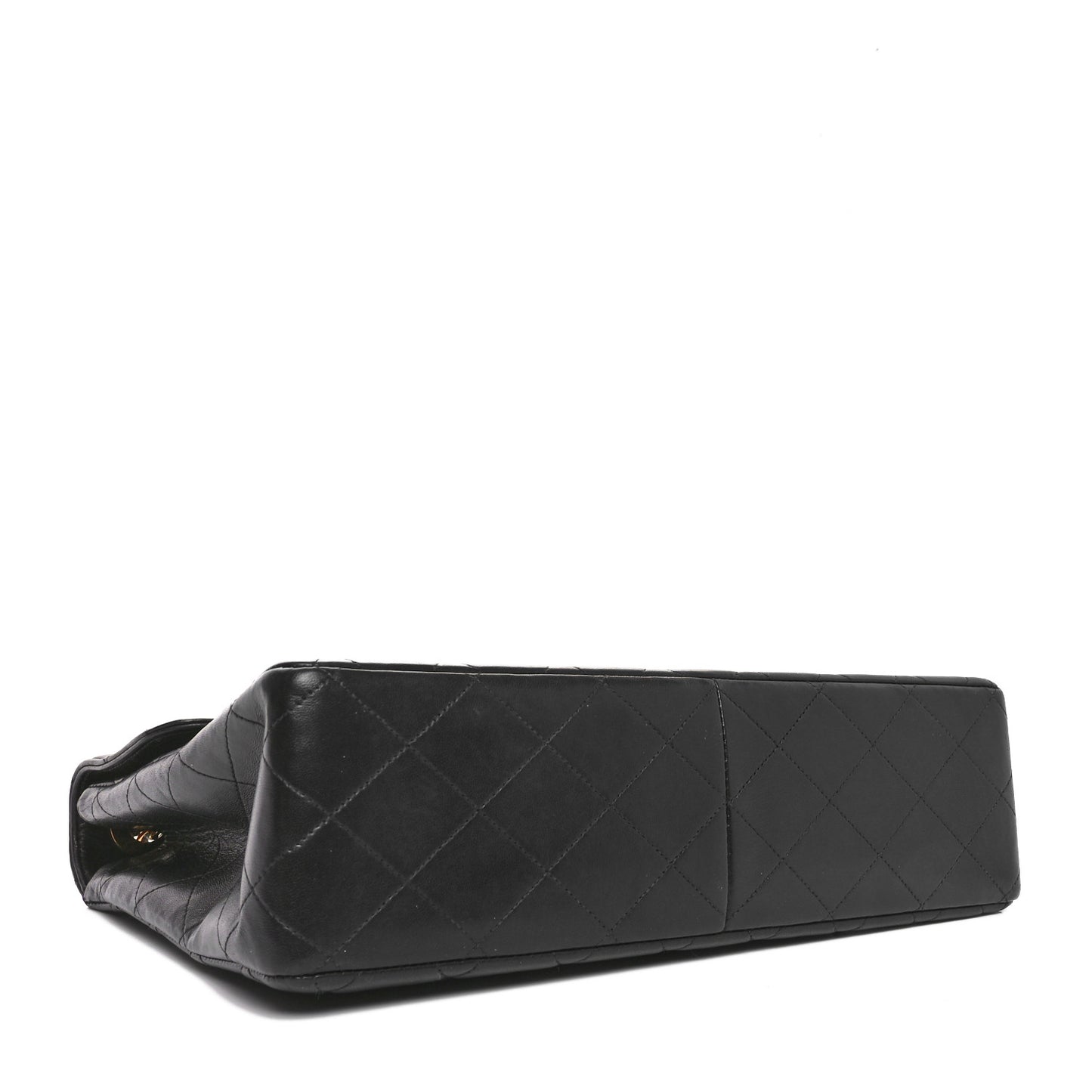 Lambskin Quilted XL Jumbo Single Flap Black