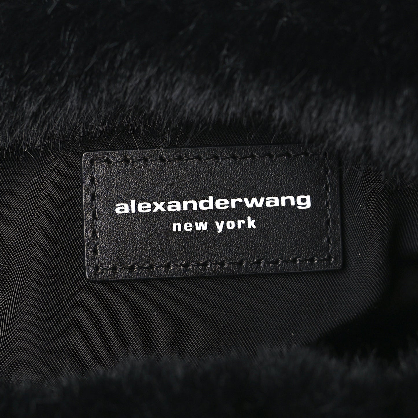 Faux Fur Small Scrunchie Bag Black
