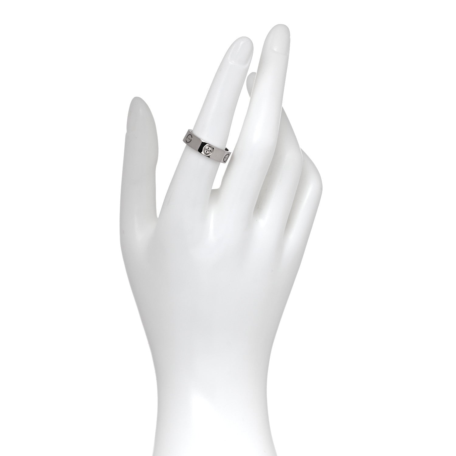 Cartier 18K White Gold 5.5mm LOVE Ring 55 7.25 4 of 8