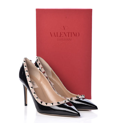 Valentino Garavani Patent Rockstud 85mm Pumps 39 Black Poudre 8 of 8