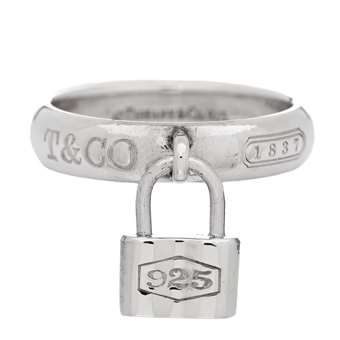 Sterling Silver 1837 Lock Charm Ring 49 5
