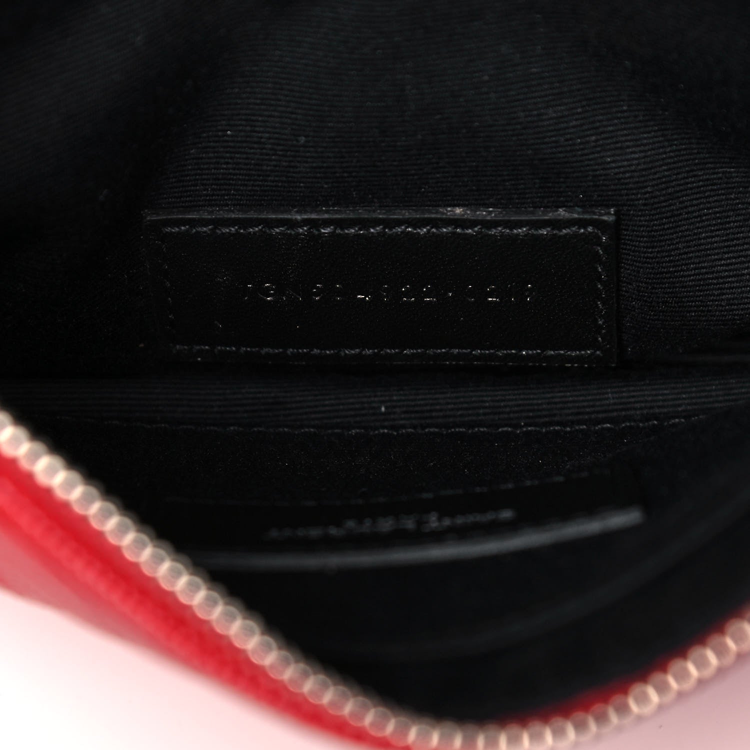Saint Laurent Grain De Poudre Chevron Monogram Bill Pouch Rouge Eros 7 of 11