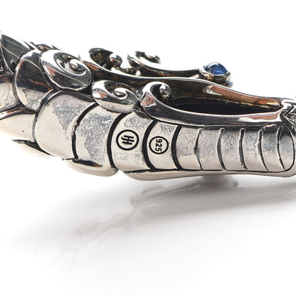 John Hardy Sterling Silver Black Blue Sapphire Legends Naga Dragon Choker Necklace 4 of 6