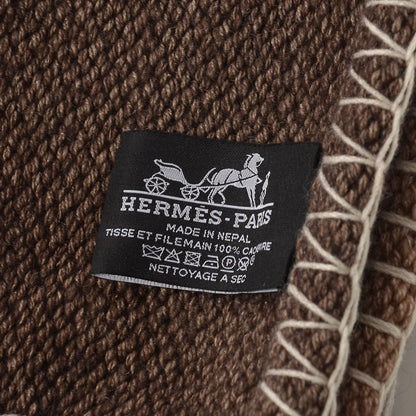 Hermes Cashmere Tangram Avalon Blanket Sable Galet 4 of 4