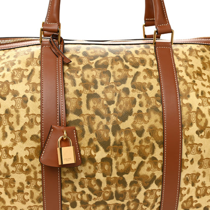 Celine Triomphe Cheetah Canvas Large Travel Duffle Brown 7 of 9