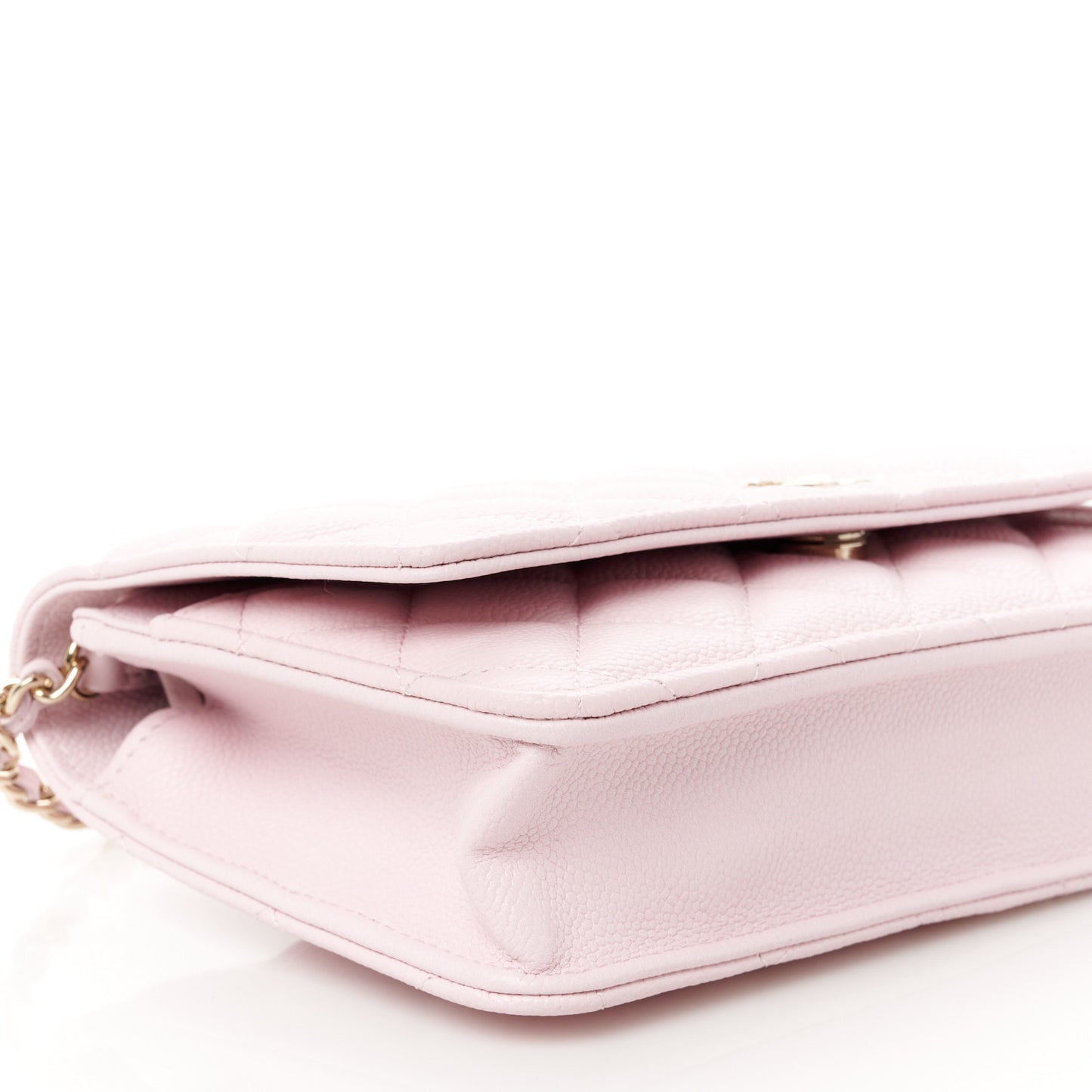 Caviar Quilted Tiny CC Wallet On Chain WOC Light Pink