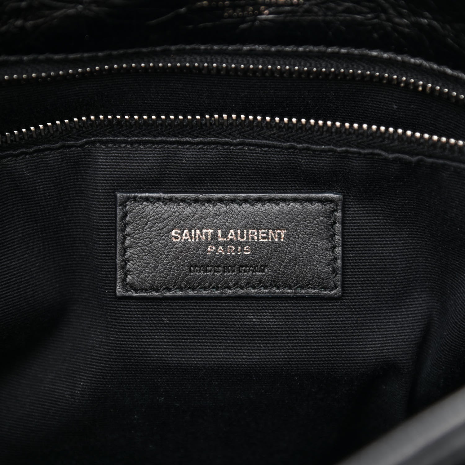 Saint Laurent Crinkled Calfskin Matelasse Monogram Medium Niki Chain Satchel Black 6 of 10