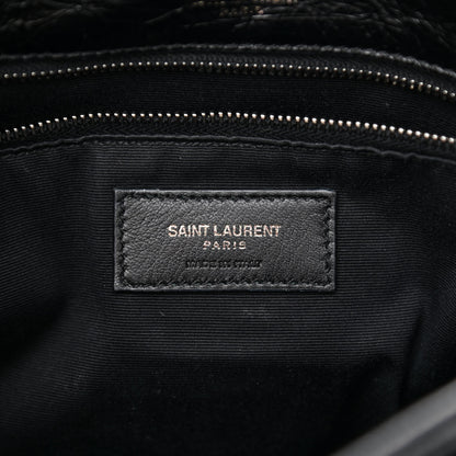 Saint Laurent Crinkled Calfskin Matelasse Monogram Medium Niki Chain Satchel Black 6 of 10
